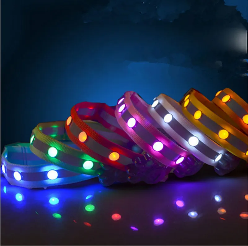 Светодиодный ошейник для домашних животных нейлоновые светильники с