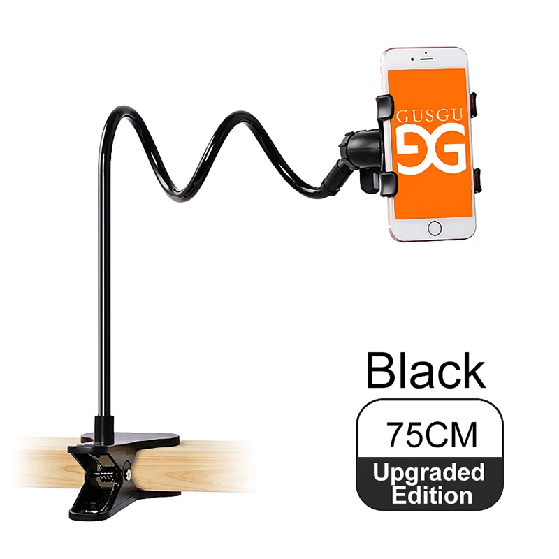 75cm Upgraded Black Gusgu универсальные стенты гибкий держатель ленивый мобильный телефон долго стоять руку кровать/Desktop клип кронштейн для Iphone/Xiaomi /Samsung - Цвет: 75cm Upgraded Black