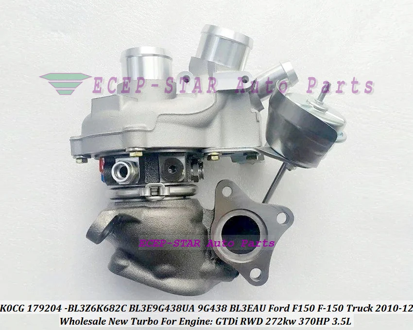 Фото K0CG 179204 BL3Z6K682C BL3E9G438UA 9G438 BL3EAU Турбокомпрессор Для Ford F150 F 150 3.5L GTDi RWD грузовик 2010 2012 370HP