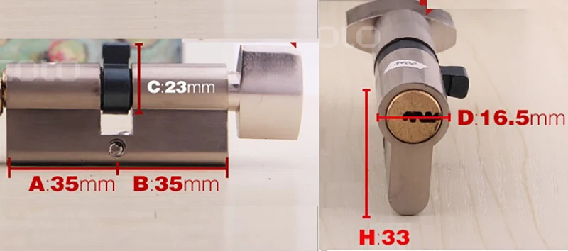 Большой 70mm Премиум-качество цилиндр замка с thumturn с 7-контактный стакан Крытый замок для тихих перемещений, Нержавеющая сталь ручка замок латунный цилиндр
