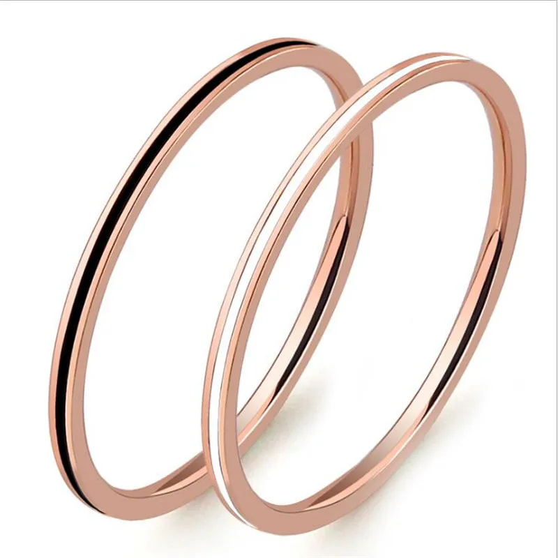

Shi26 316 L Stainless Steel Women Men Rings 1.2mm Rose Gold-color Vacuum Plating Oil No Easy Fade Allergy Free 2mm Slim