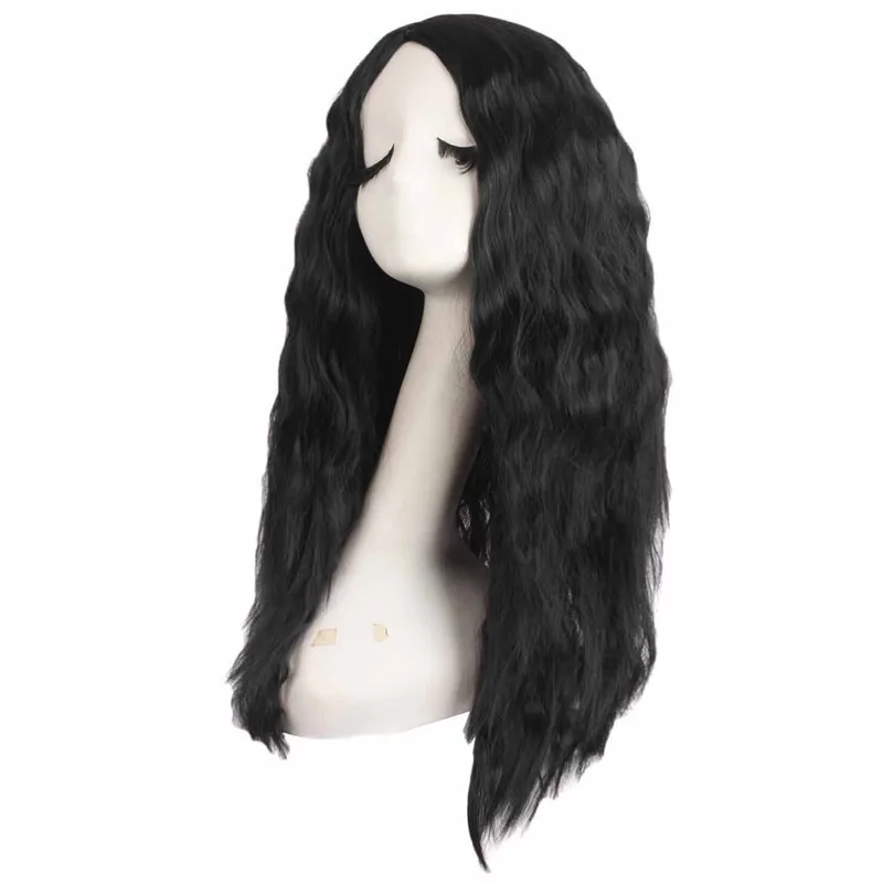 Длинный кудрявый афропарик черный термостойкий синтетический Средний парик для