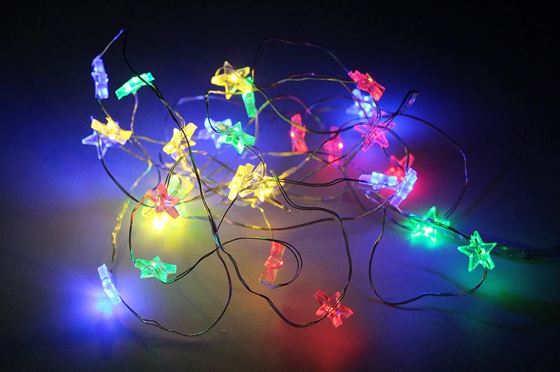 5 м/10 м led starry fairy светильник Рождественский светильник светодиодной батареей гирлянда на медной проволоке со звездами светильник для свадьбы/вечерние украшения