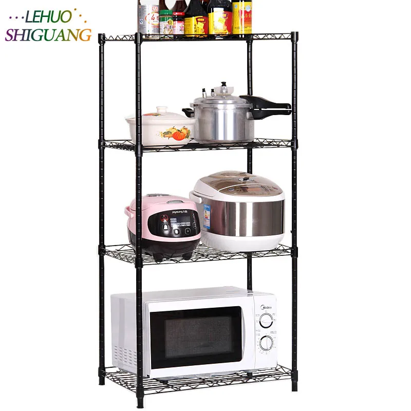 4 слойный Многофункциональный черный кухонный держатель для хранения Органайзер