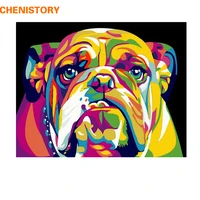 chenistory dog diy painting by numbers animals painting calligraphy acrylic paint by numbers for home decors 40x50cm artworks
