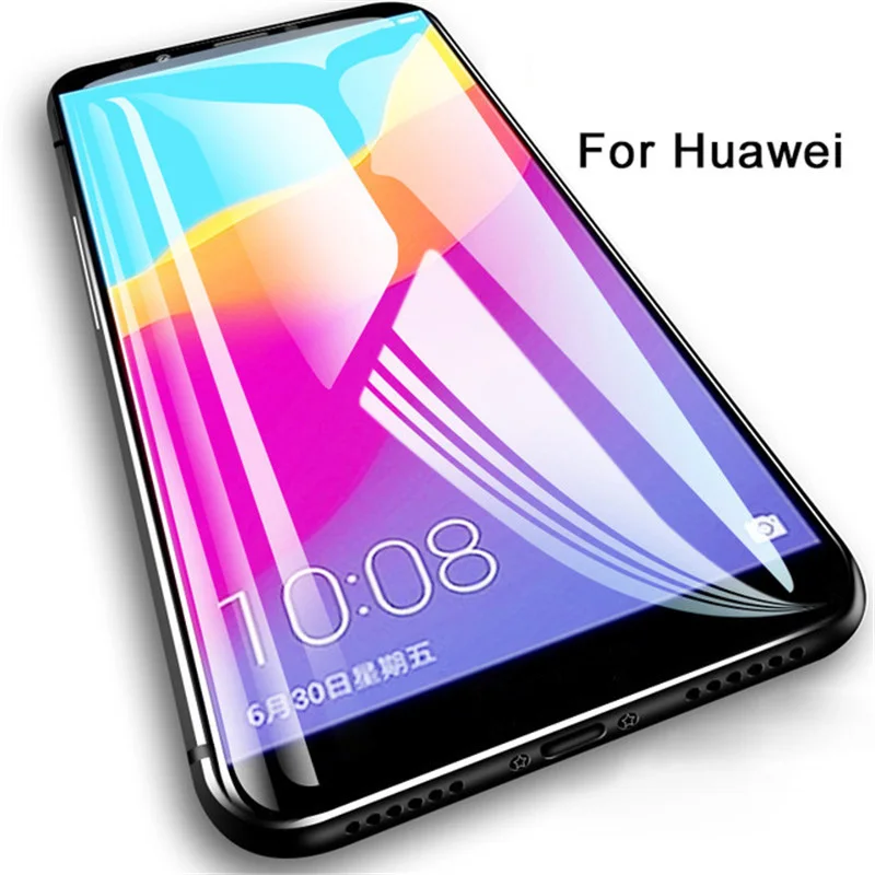 9D полное покрытие из закаленного стекла для huawei Y5 prime Y9 2018 Защитная пленка экрана
