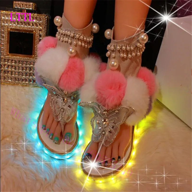 Римские сандалии свет последней Стильные feminina жемчугом Zapatos Mujer Туфли с бабочками