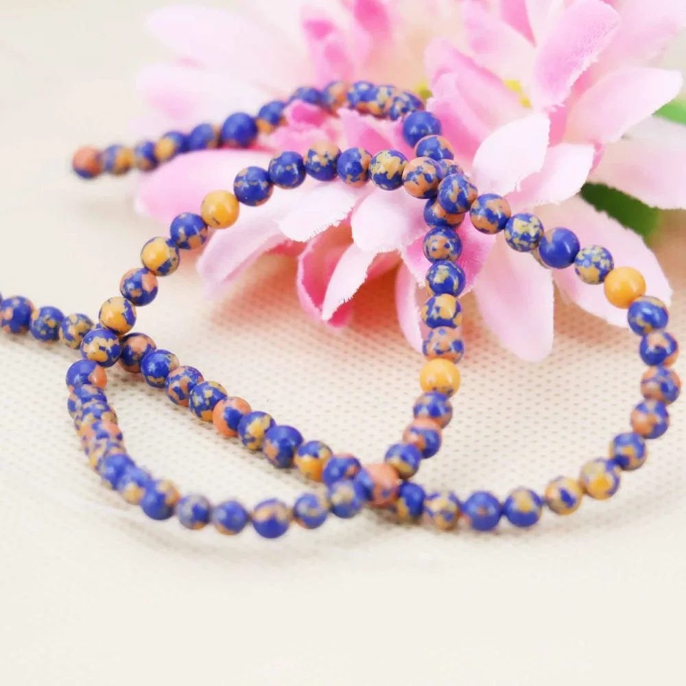 6 мм аксессуары серия оранжевые и синие турецкие камни свободные бусины