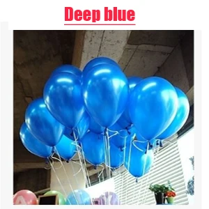 Deep blue 1.5g 100 шт./лот, декоративный шар для свадьбы, дня рождения, вечеринки, 10 дюймов, 1,5 г, золотой, белый, вид шариков, Белоснежка, вечерние, Свадебные Воздушные шары - Цвет: Deep blue 1.5g