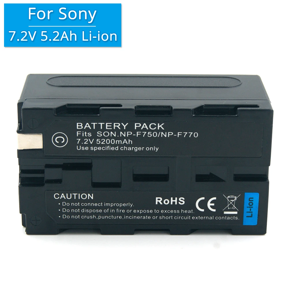

Camera Rechargeable Battery NP-F750 NPF750 7.2V 5.2A Li-ion for Sony digital battery NP-F530 NP-F570 NP-F770 NP-F950 NP-F970