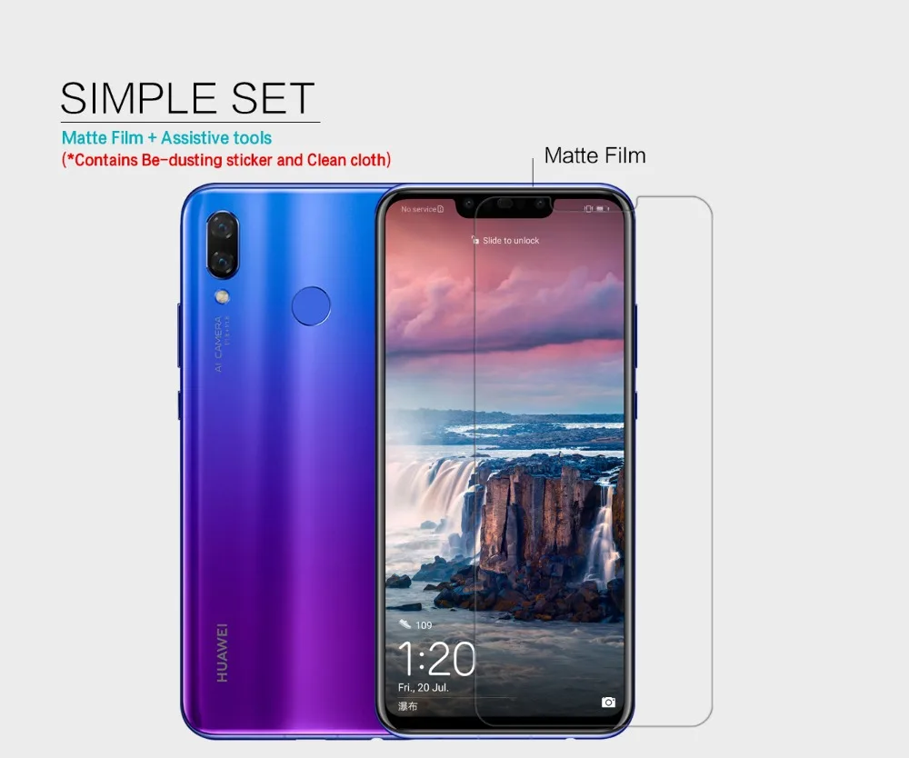 

2pcs/lot Huawei Nova 3 NILLKIN Crystal Super clear protective film OR Anti-Glare Matte screen protector film for huawei nova 3i