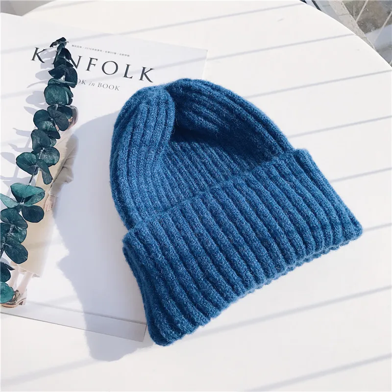 2018 Wo мужские теплые зимние шапки и вязаные Skullies Beanies одноцветные для мужчин