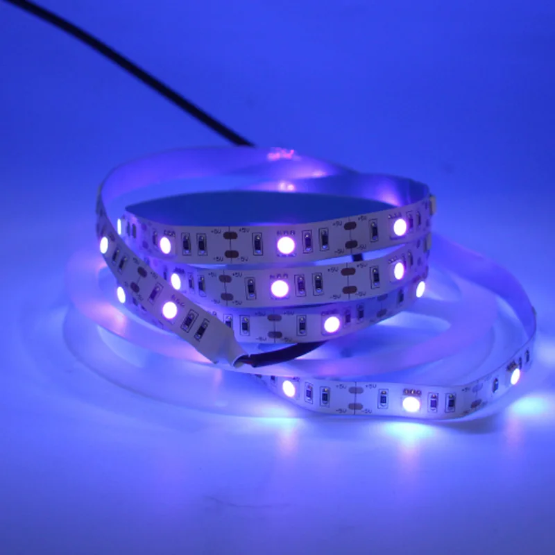 DC5V USB SMD 5050 UV светодиодный гибкие диод Лента лампы не водонепроницаемый IP30 30 светодиодный s/m Ультрафиолетовое UV Светодиодные ленты с 0,5 m USB провод