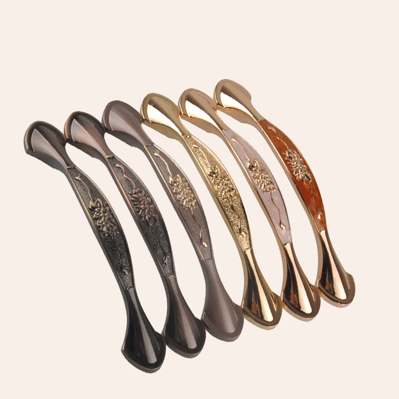 

2pcs Amber Yellow European Cabinet Handles Aluminum Alloy Door Kitchen Knobs Cabinet Pulls Drawer Knobs Wardrobe handle