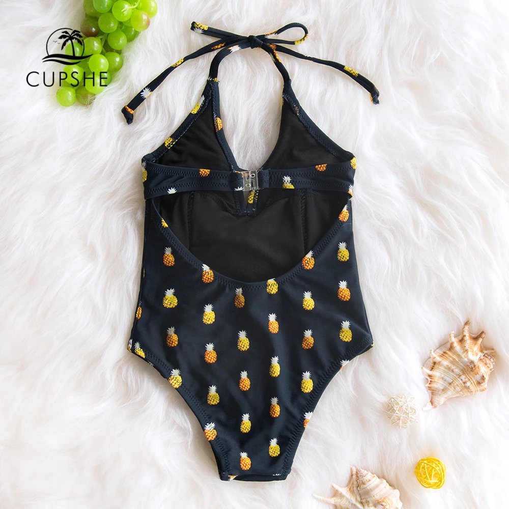 CUPSHE 2020 цельный купальник для маленьких девочек с принтом черного