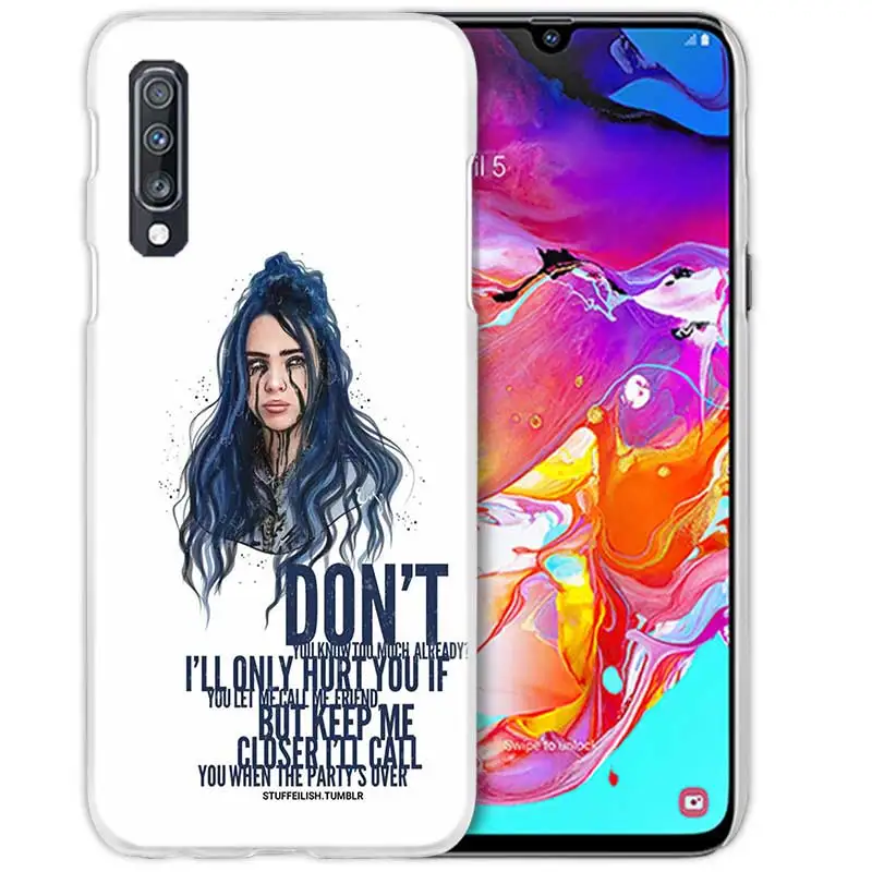 Billie Eilish музыка певица чехол для samsung Galaxy M40 A50 A80 A70 A60 A40 A30 A20e A10 J4 J6 плюс J8 жесткий чехол из ПК для телефона