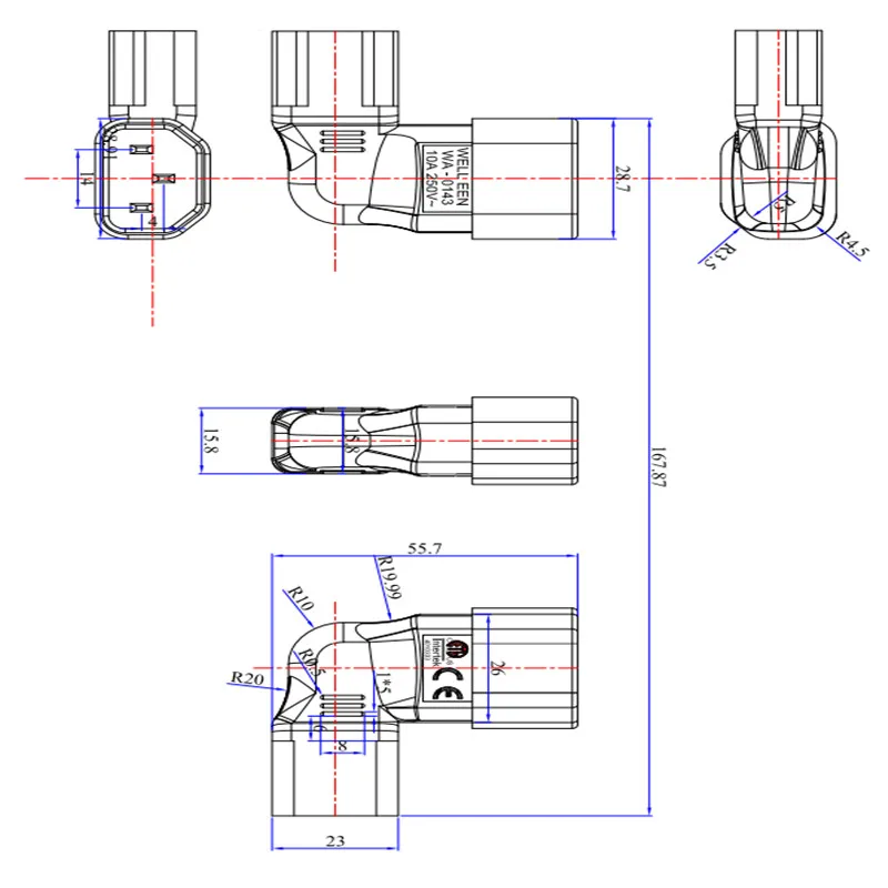 10 шт. адаптер питания IEC320 C13 в C14 | Обустройство дома