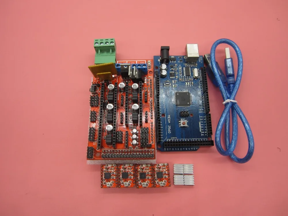 Контроллер HAILANGNIAO Mega 2560 R3 + 1 контроллер RAMPS 4 шт. модуль шагового драйвера A4988 для