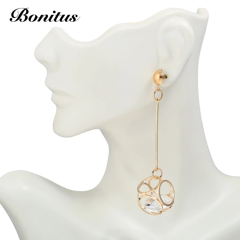 [Ювелирный магазин bonitus] NewArrival модные Висячие серьги капли круглые стеклянная