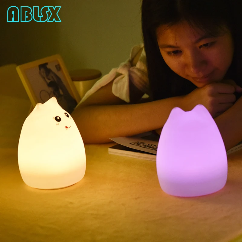 Светодиодный ночник с мультяшным котом 3d светильник животными для детей