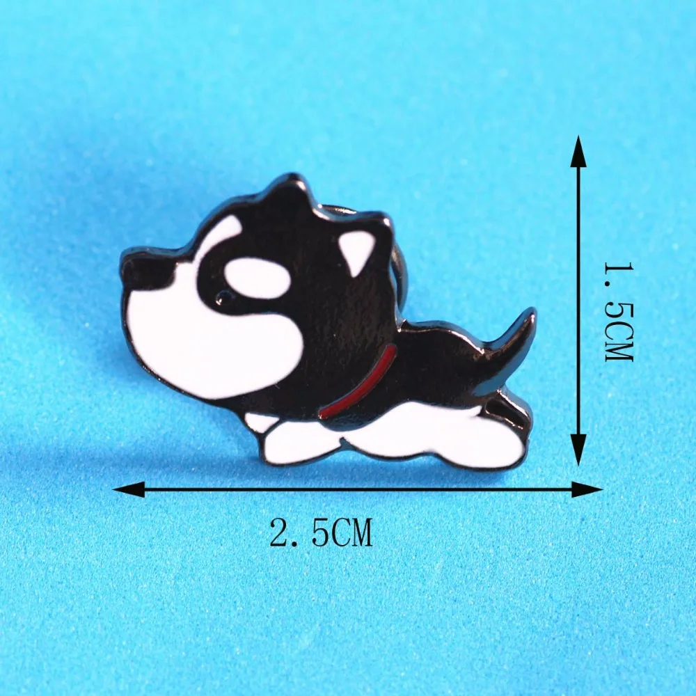 X104 Cartoon Cute Pet Puppy Husky Bulldog Lucky Fortune Cat Metal Brooch Pins Button Jeans Bag Decoration Gift Wholesale | Украшения и
