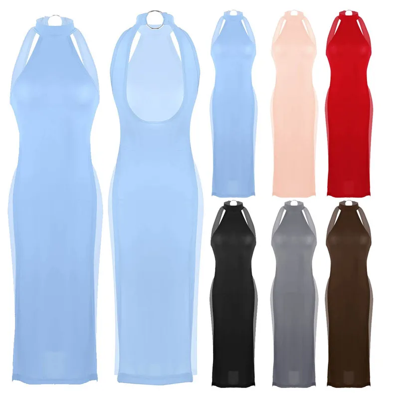 Женское Ультра тонкое нижнее белье с лямкой на шее без рукавов открытой спиной