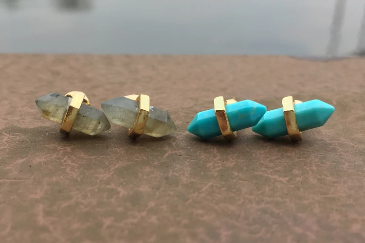 BOROSA маленькие золотые серьги натуральные аметисты Sugilite черные Агаты ювелирные изделия шпильки дружбы ZG0348-1