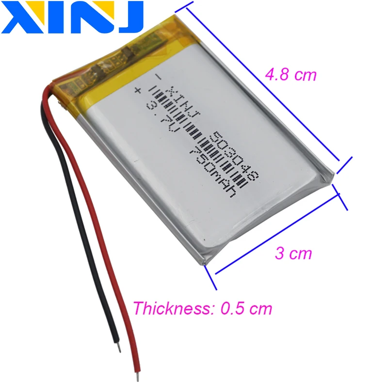 XINJ 3 7 V 750 mAh полимерная перезаряжаемая литий батарея 503048 для GPS музыкального