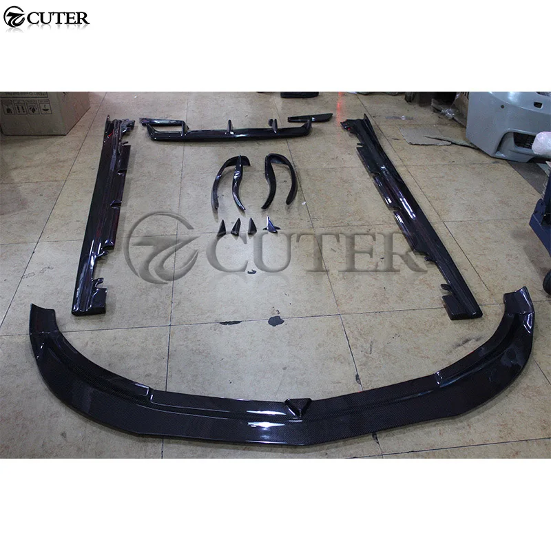 W117 CLA220 CLA260 сплиттер для передних и задних губ из углеродного волокна боковые юбки