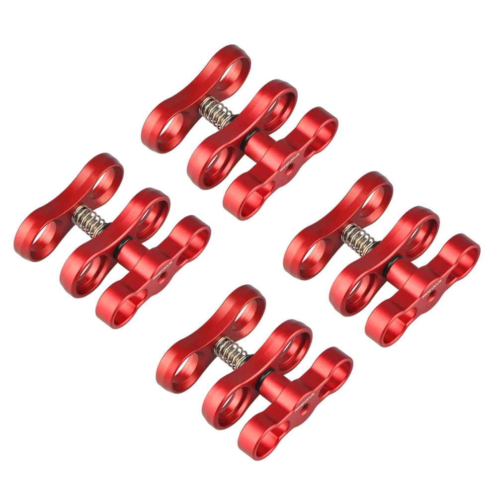 4 PCS x 1&quot Inch Ball Clamp Dual Hole Butterfly Joint Clip for Camera Underwater Tray Light Arm Connection Fixed System | Электроника