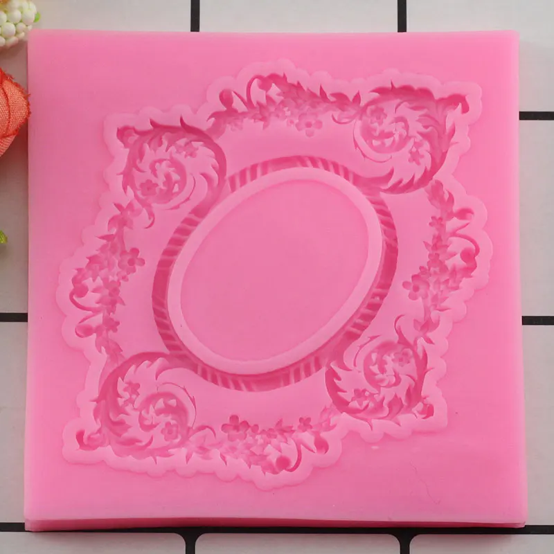Европейский печенья в виде античной рамки для зеркала Fondant(сахарная) тортов силиконовая форма трафарет для торта тиснение домашние кухонные приспособления для выпечки