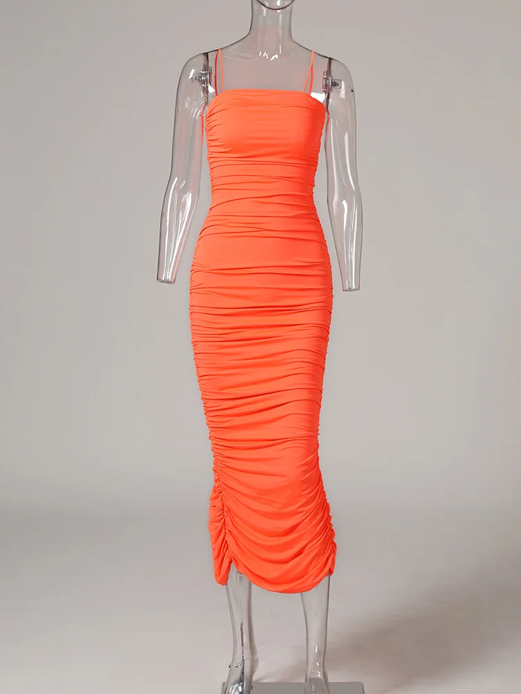 2020 сезон: весна-лето элегантные пикантные Slim Fit вечерние платье миди без рукавов