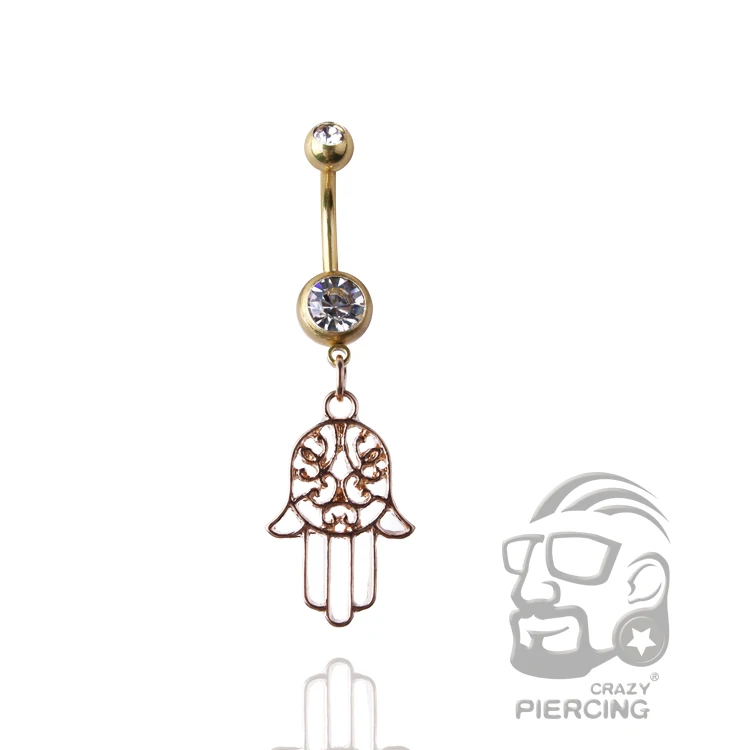 Золотой Будда ручной пупок кольцо для живота 316L нержавеющая сталь тело ювелирные