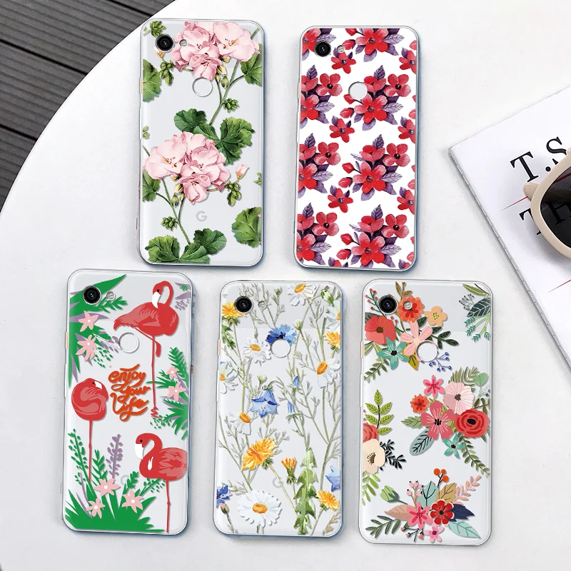 Чехол s для Capa Google Pixel 3 3a XL силиконовый чехол телефона с цветами 2 мягкая задняя