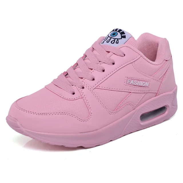 L-pink Модная женская прогулочная обувь; уличные кроссовки на шнуровке для женщин; женская спортивная обувь с дышащей сеткой; женская обувь; обувь размера плюс - Цвет: L-pink