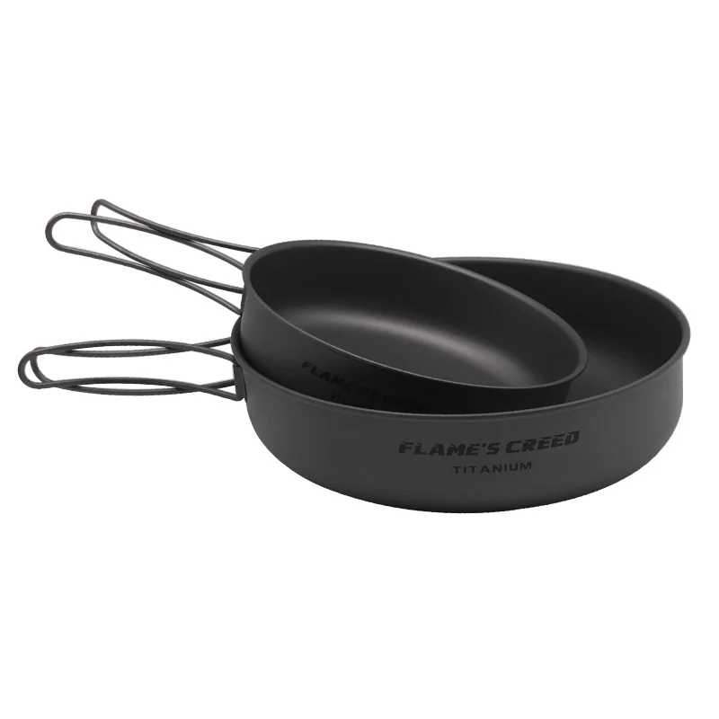FLAME'S CREED набор посуды из титана для улицы со складной ручкой диаметр