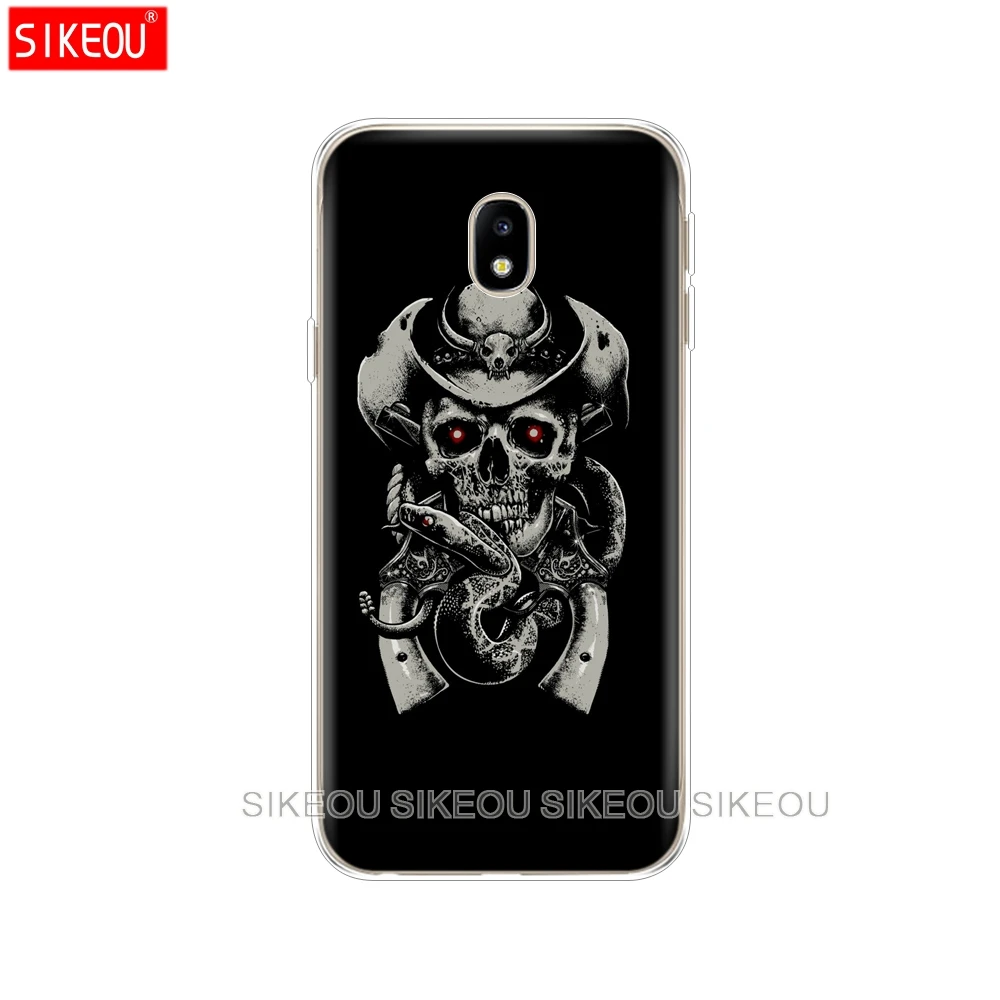 Силиконовый чехол для телефона Samsung Galaxy J3 J5 J7 2017 J330 J530 J730 PRO j2 2018 Череп Скелет
