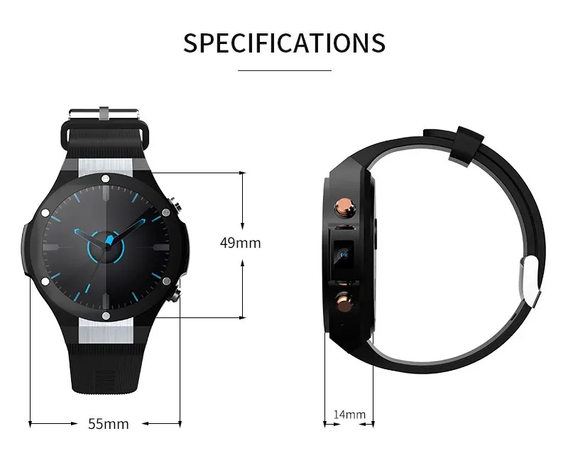 Microwear H2 Смарт-часы MTK6580 Водонепроницаемость в течение всего срока эксплуатации 1 4