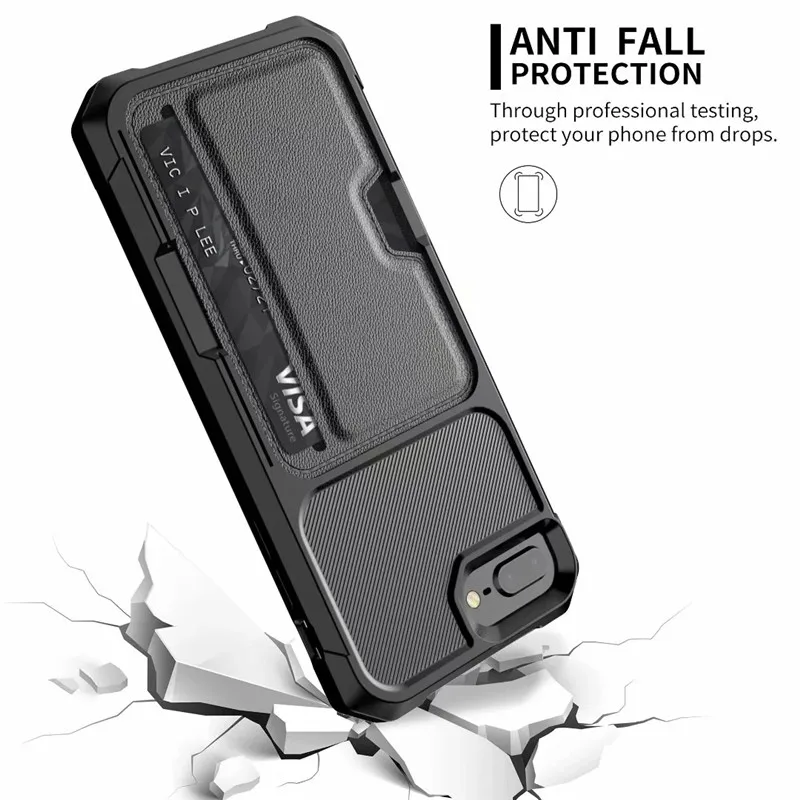 TPU Soft PC Hard Hybrid Phone case for iPhone X XR XS MAX Double Protection Card housing Case 6 6s 7 8 Plus cover |
