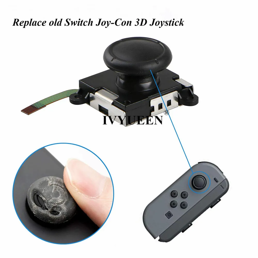 IVYUEEN, 9 в 1, переключатель для shand, NS Joy Con, 3D, аналог, палка, датчик большого пальца, модуль потенциометра с пластиковым замком, пряжки, ремонт