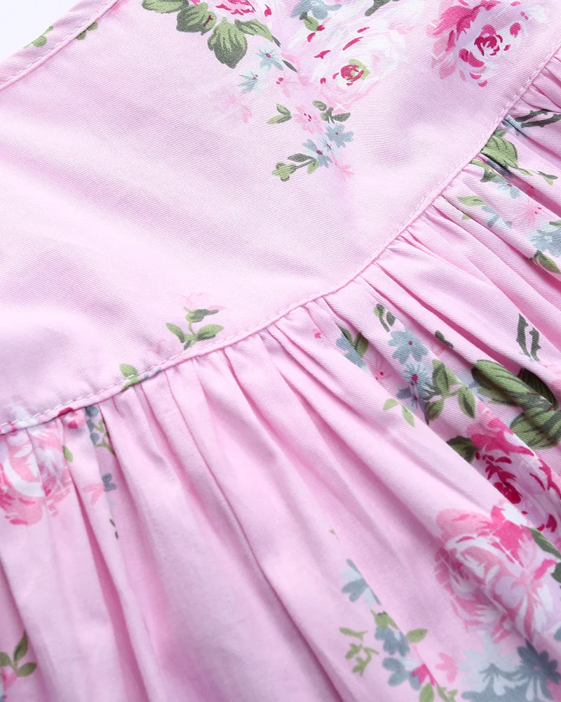 Новинка лета 2018 детское Хлопковое платье на бретельках с цветочным принтом для