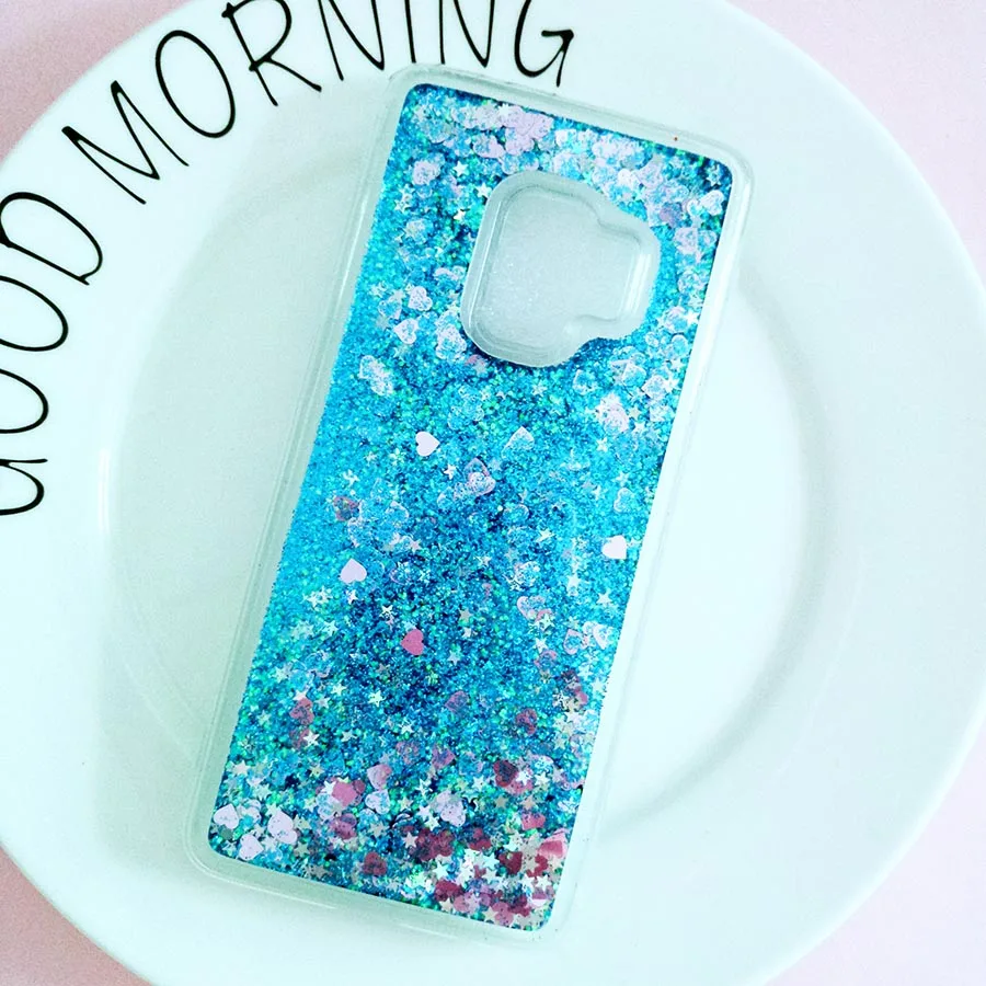 Единорог Жидкий чехол для samsung Galaxy J3 J5 J7 A5 3 7 A6 S9 плюс S8 A8 Note 9 8 чехол для iPhone XS Max 8 7 5 6s плюс - Цвет: Blue