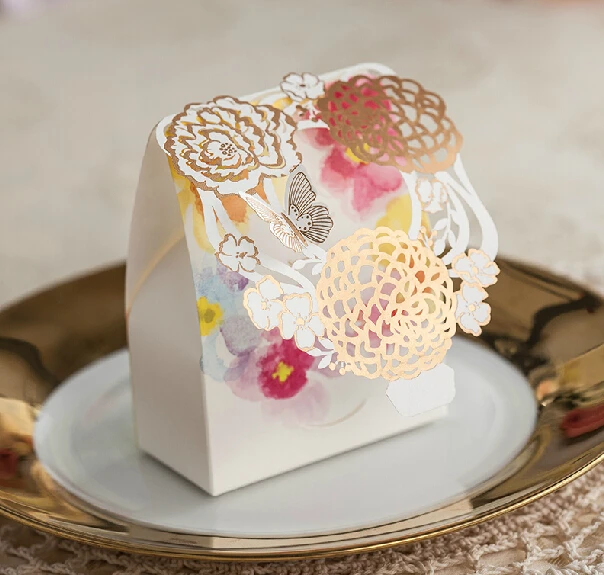 Цветочная Свадебная коробка для конфет Детский праздник элегантное