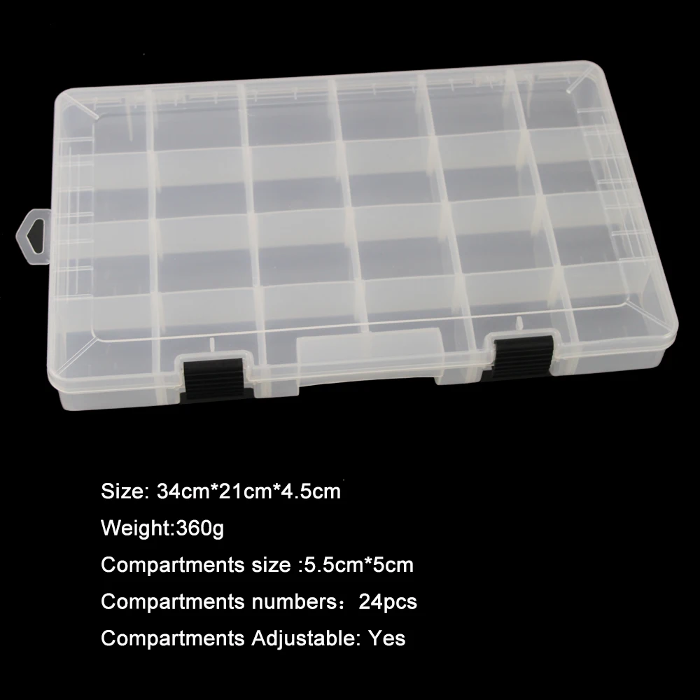 Fishing Lure Bait Hooks Handheld Organizer with Adjustable Compartments Portable PlasticLure Tool Case