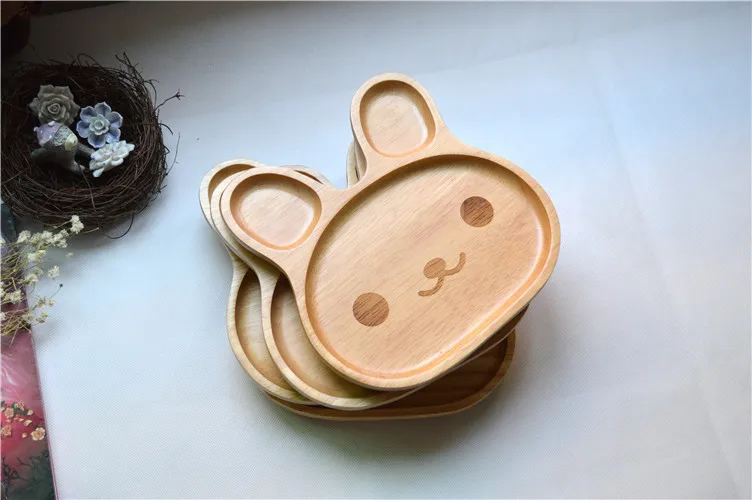 Расширенная новая Оригинальная тарелка из дерева разделенная с кроликом для
