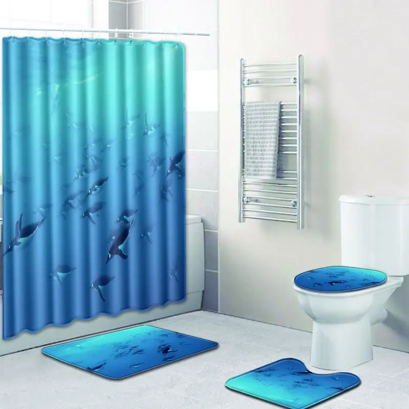 Бесплатная доставка 4 шт. злая Акула открытый большой рот Banyo Paspas коврик для