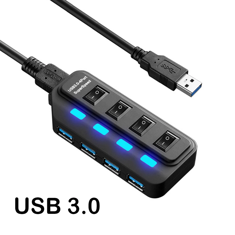 Портативный Micro usb-хаб 3 0 Супер скорость 5 Гбит/с 4 порта Mini USB концентратор с