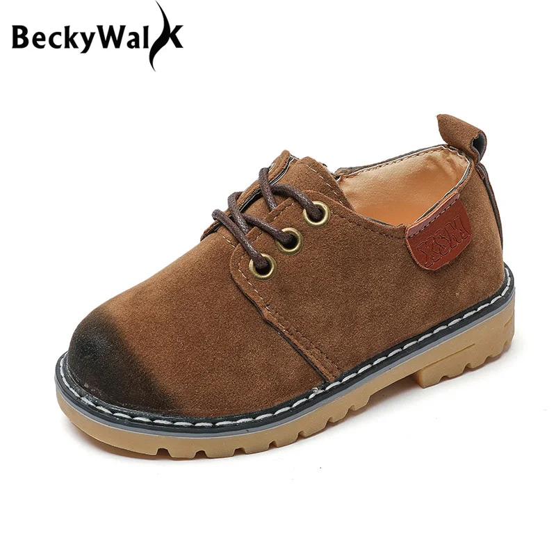 Детские ботинки с круглым носком для мальчиков и девочек модные мартинсы со