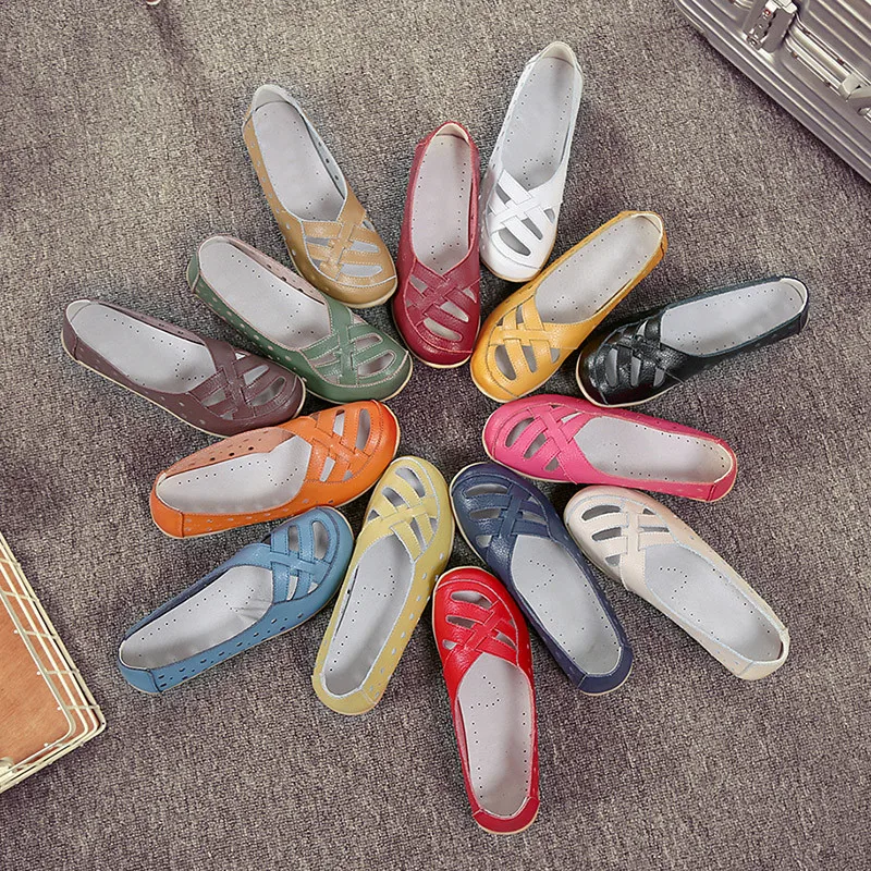 MEMUNIA/женские кожаные лоферы на плоской подошве с закрытым носком большие