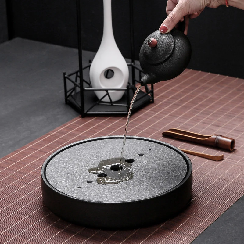 PINNY керамический поднос для чая в японском стиле с черным камнем 25 5*5 5 см чайная